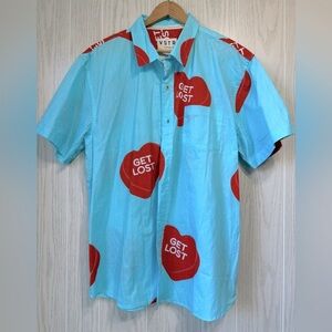 VSTR Premium Shirts Casual Button Down Shirts w/graphic heart design Size XXL